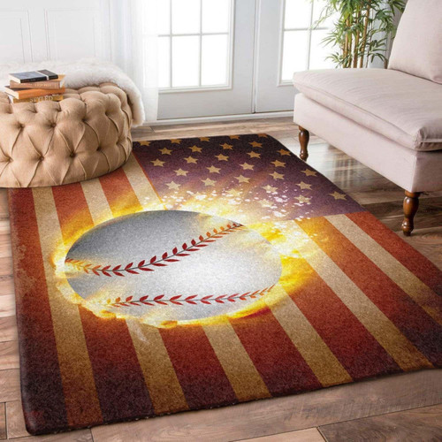 American Fire Baseball Large Area Rugs Highlight For Home, Living Room & Outdoor Area Rug