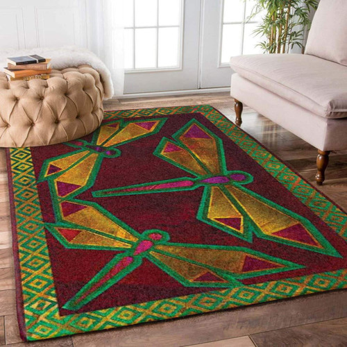 Geometry Crystal Dragonfly Large Area Rugs Highlight For Home, Living Room & Outdoor Area Rug