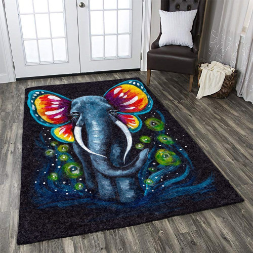 Night Walking Elephant Large Area Rugs Highlight For Home, Living Room & Outdoor Area Rug