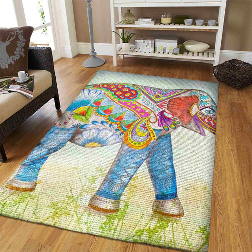 Colors Bohemian Elephant Large Area Rugs Highlight For Home, Living Room & Outdoor Area Rug