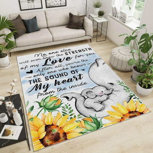 Love Print Elephants Large Area Rugs Highlight For Home, Living Room & Outdoor Area Rug