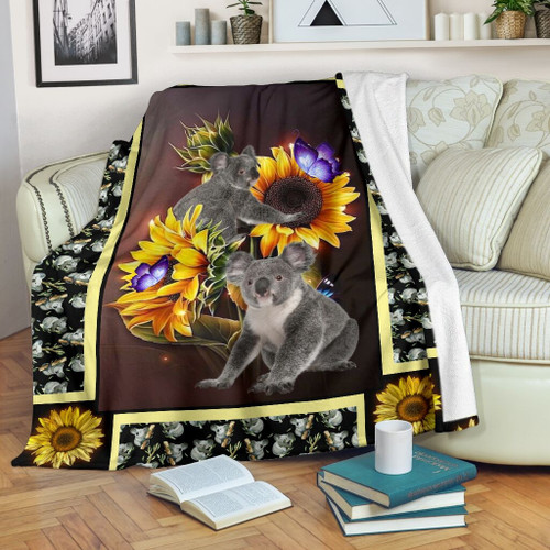 Dt-10 Koala Dark Sunflower Blanket Premium Blanket
