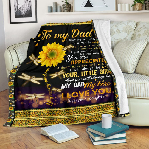 Mn Dragonfly Love Dad Blanket Premium Blanket