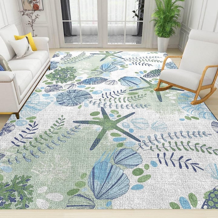 Nautical Coastal Ocean Large Area Rugs Highlight For Home, Living Room & Outdoor Area Rug