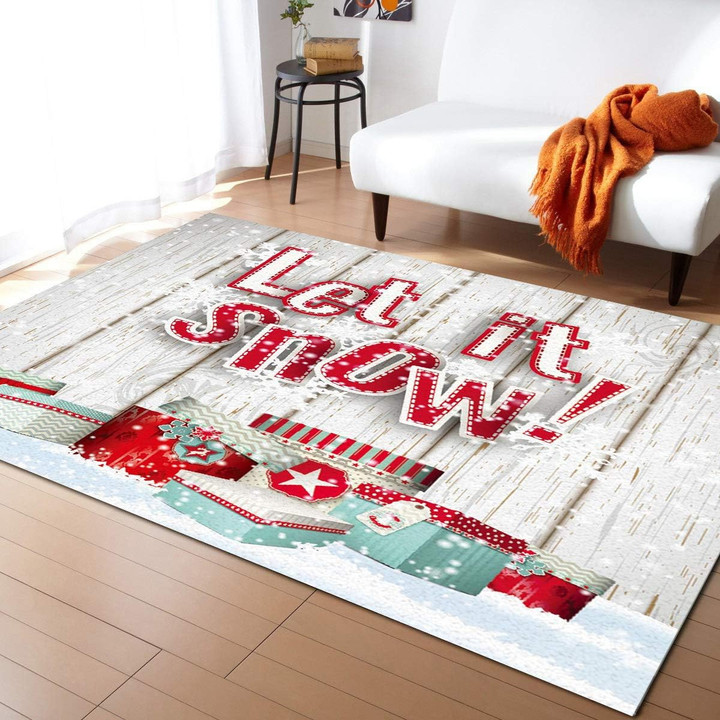 Christmas Snow Gift Large Area Rugs Highlight For Home, Living Room & Outdoor Area Rug