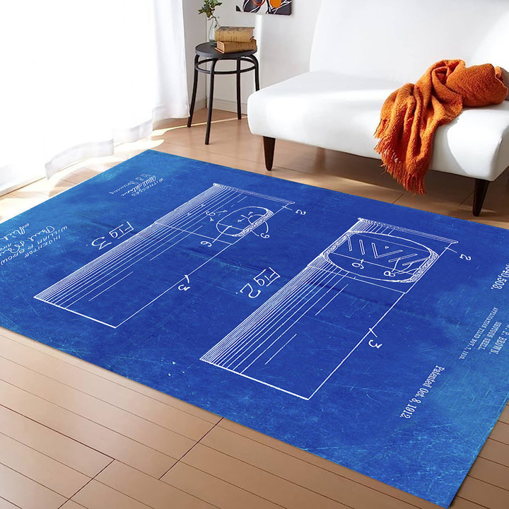 Shotgun Shell Patent Blueprint Large Area Rugs Highlight For Home, Living Room & Outdoor Area Rug