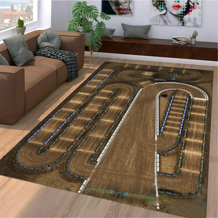 Motocross Motorsport Race Track Large Area Rugs Highlight For Home, Living Room & Outdoor Area Rug