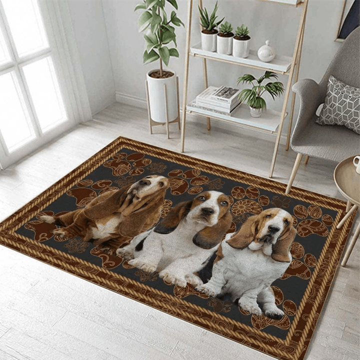 Basset Hound Paw Large Area Rugs Highlight For Home, Living Room & Outdoor Area Rug