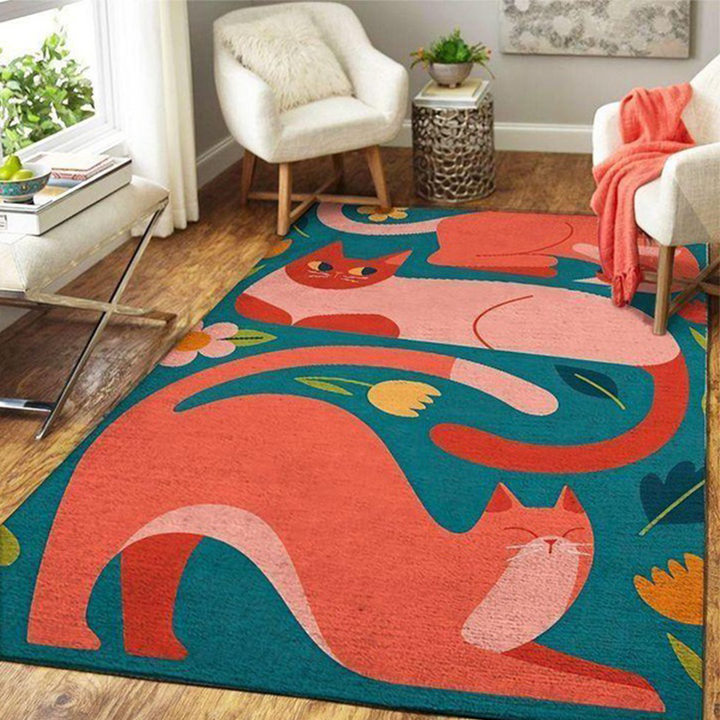 Colorful Cat 4 Large Area Rugs Highlight For Home, Living Room & Outdoor Area Rug