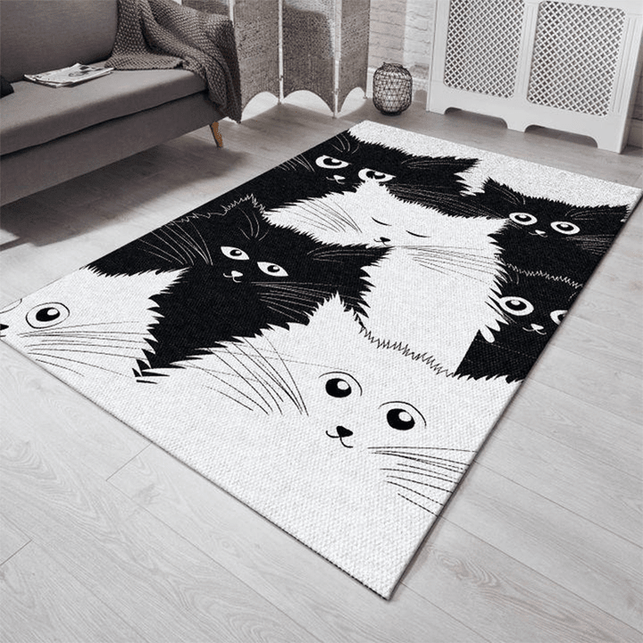 Cute Cat 2 Large Area Rugs Highlight For Home, Living Room & Outdoor Area Rug