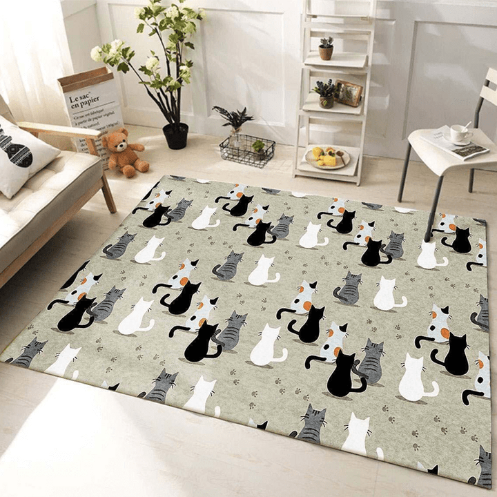 Cat Pattern Large Area Rugs Highlight For Home, Living Room & Outdoor Area Rug