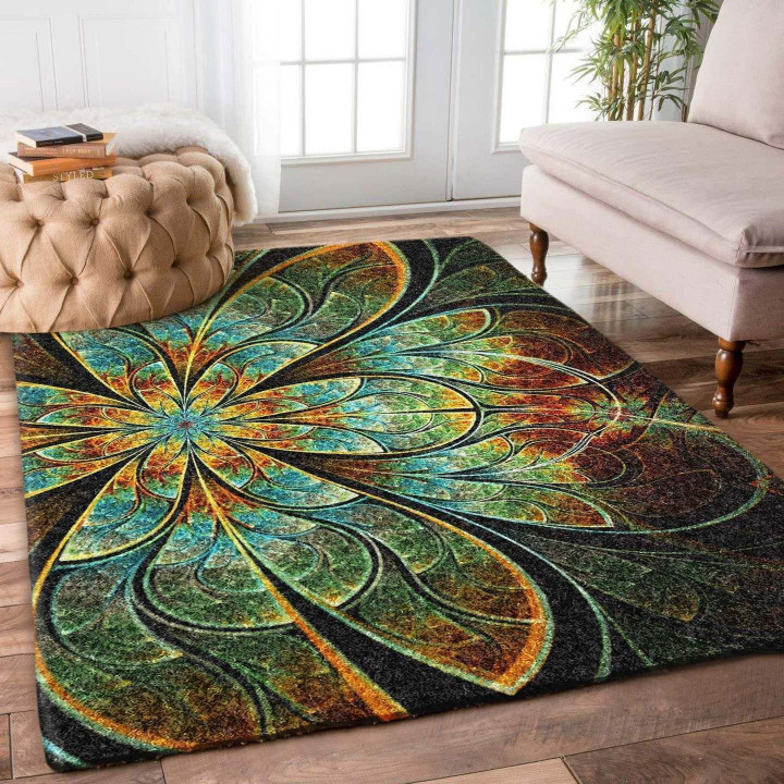 Fractal Flower Large Area Rugs Highlight For Home, Living Room & Outdoor Area Rug