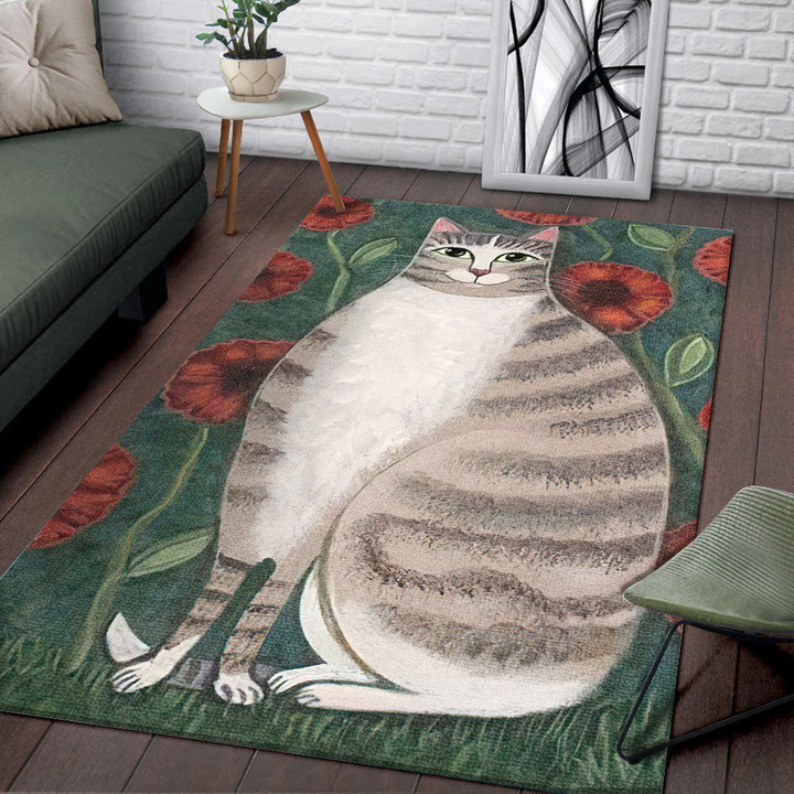 Fat Cat Rectangle Rug Gift For Cat Lover