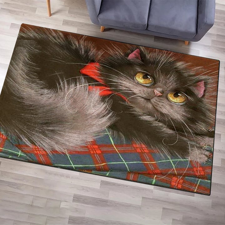 Lazy Cat Rectangle Rug Gift For Cat Lover