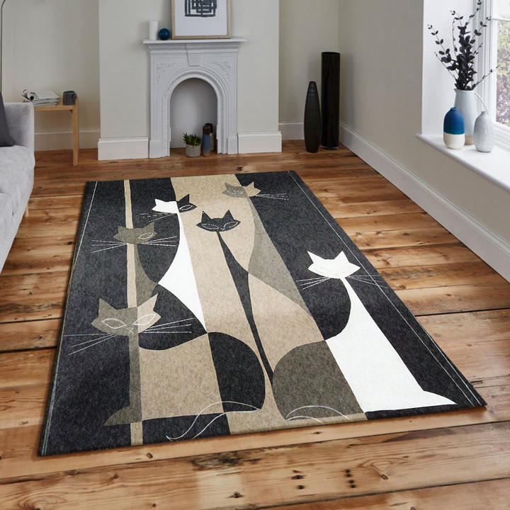 Cats With Shadows Rectangle Rug Gift For Cat Lover