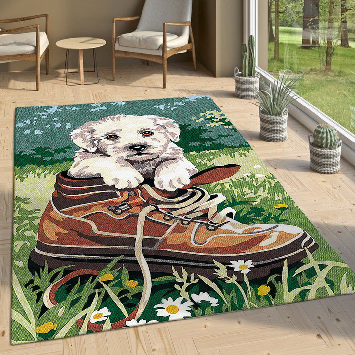 Poodle Dog Rectangle Rug Highlight For Home, Living Room & Outdoor Area Rug