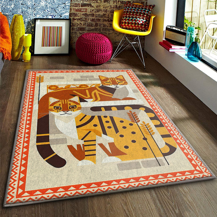 Lazy Cats Rectangle Rug Gift For Cat Lover