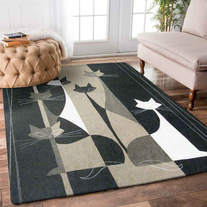 Shadow Cats Rectangle Rug Gift For Cat Lover, Living Room & Outdoor Area Rug