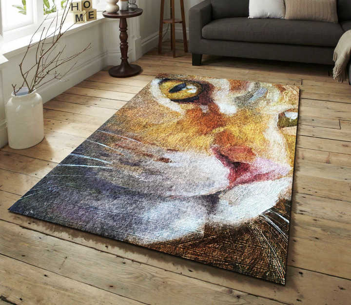 Portrait Cat Rectangle Rug Gift For Cat Lover