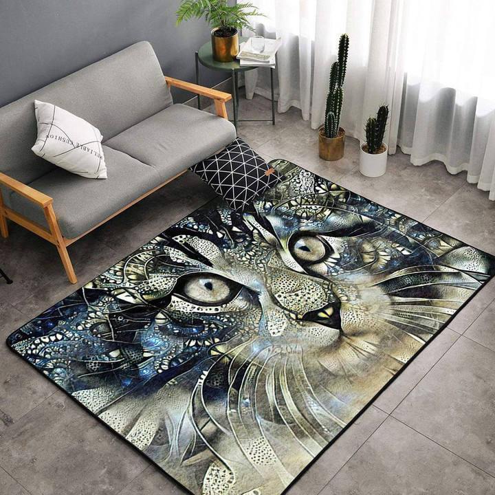 Crystal Cat Rectangle Rug Gift For Cat Lover