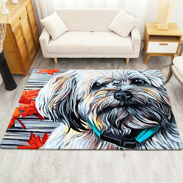 Cute Poodle Dog Rectangle Rug Highlight For Home, Living Room & Outdoor Area Rug