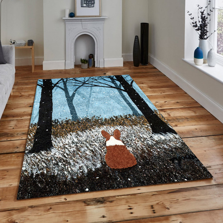 Alone Cat In The Winter Rectangle Rug Gift For Cat Lover