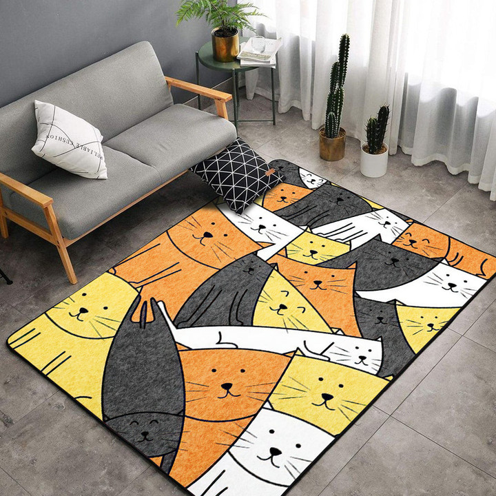 Cat Breed Rectangle Rug Gift For Cat Lover