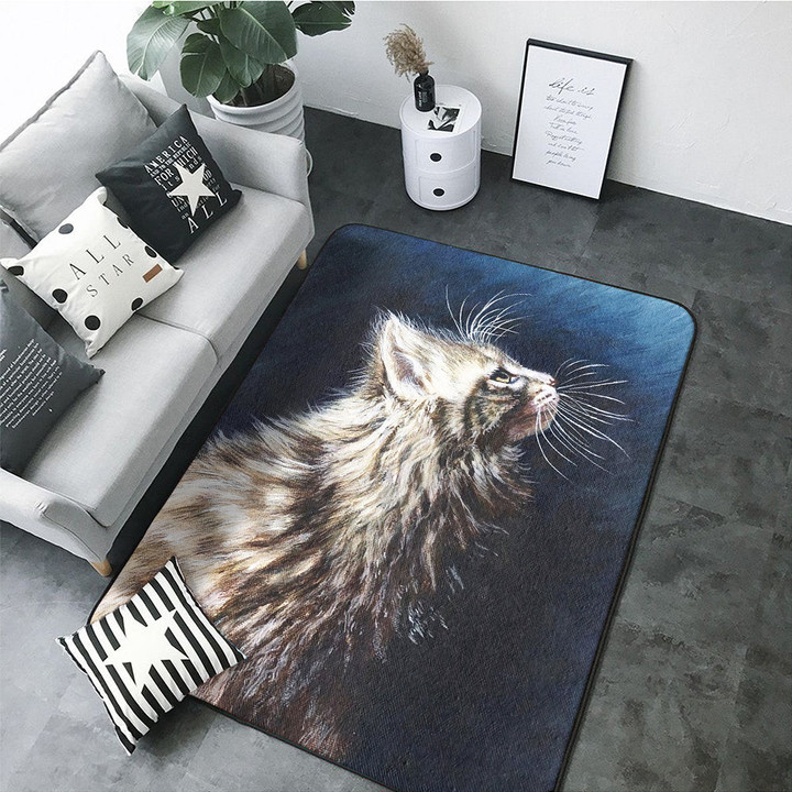 Alone Cat Rectangle Rug Gift For Cat Lover