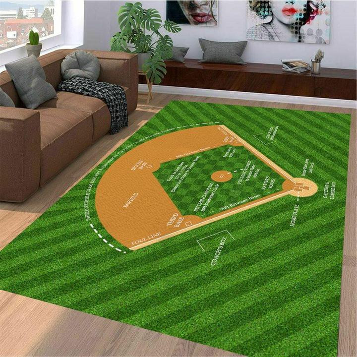 Premium Baseball Rug Highlight For Home, Living Room & Outdoor Area Rug