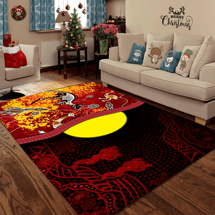 Aboriginal Australian Indigenous Culture Painting Rug Highlight For Home, Living Room & Outdoor Area Rug