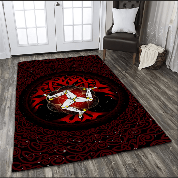 Celtic culture Triskelion Triple Red pattern 3D print Rug, Living Room & Outdoor Area Rug
