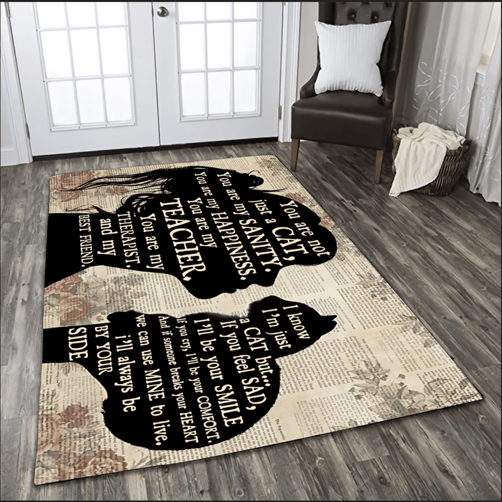 Love My Cute Cat Premium Rug Highlight For Home, Living Room & Outdoor Area Rug