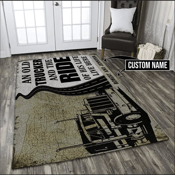 Premium 3D All Over Printed Trucker Rug Highlight For Home, Living Room & Outdoor Area Rug