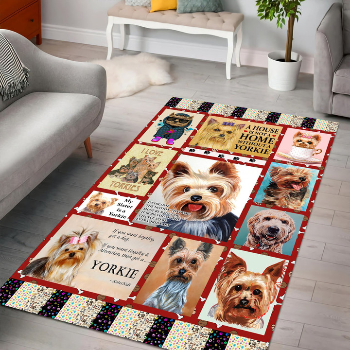 Yorkshire Terrier Lovers Rug Highlight For Home, Living Room & Outdoor Area Rug