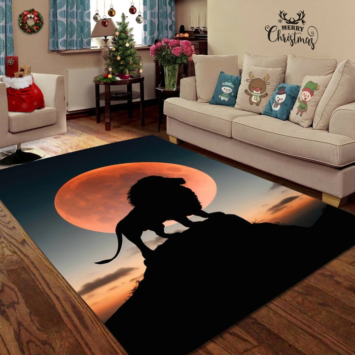 Lion in Sunset Combo Rug Highlight For Home, Living Room & Outdoor Area Rug