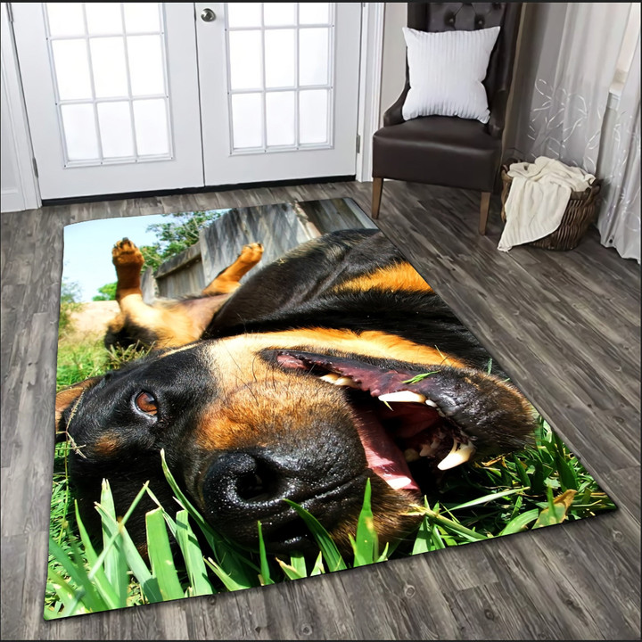 Rottweiler Rectangular Rug Highlight For Home, Living Room & Outdoor Area Rug