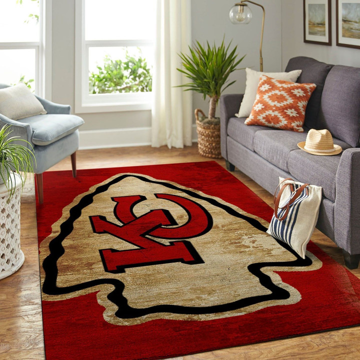 Kansas City Chiefs Superfan's Haven Large Area Rugs Highlight For Home, Living Room & Outdoor Area Rug