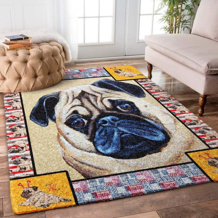 Funny Pug Pose Large Area Rugs Highlight For Home, Living Room & Outdoor Area Rug
