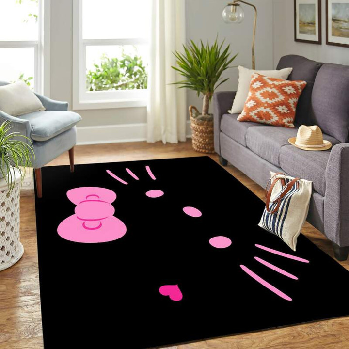 Hello Kitty Face Carpet Floor Large Area Rugs Highlight For Home, Living Room & Outdoor Area Rug