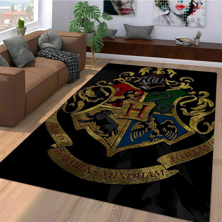Hogwarts Logo Harry Potter Large Area Rugs Highlight For Home, Living Room & Outdoor Area Rug