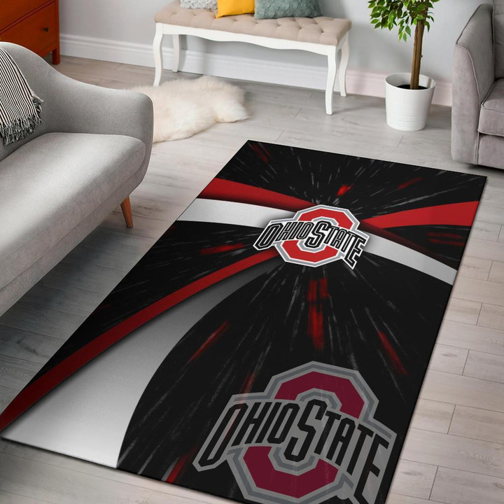 Ohio State Buckeyes Logo Large Area Rugs Highlight For Home, Living Room & Outdoor Area Rug