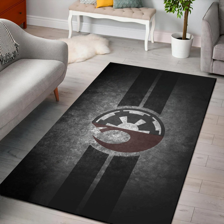 Rebel And Empire Logo Star Wars Large Area Rugs Highlight For Home, Living Room & Outdoor Area Rug
