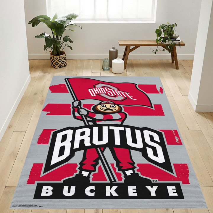 The Ohio State University Buckeyes Brutus Rug – Custom Size And Printing