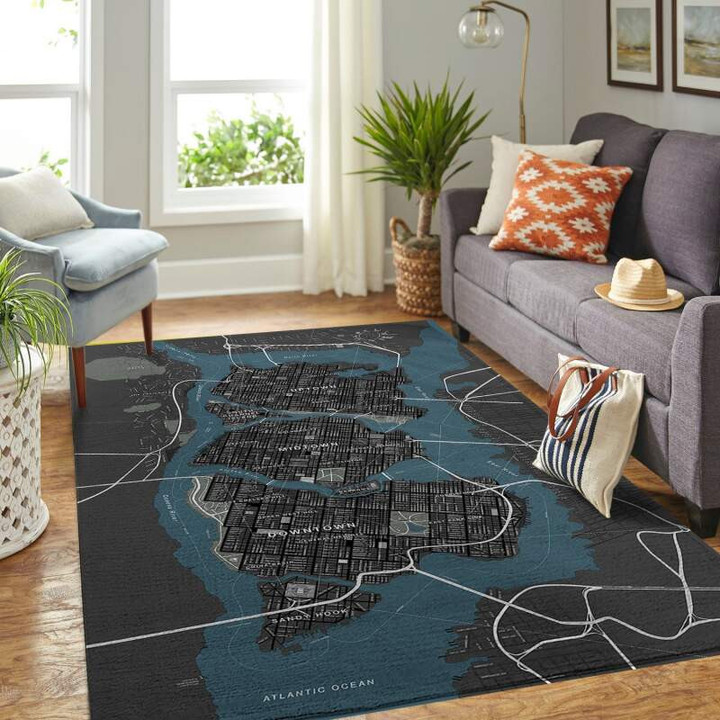 Gotham City Map High Resolution Area Rug