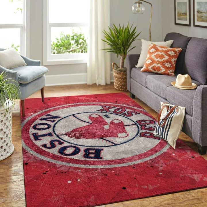 Baseball Comfort Zone With Boston Red Sox Living Room Rug.