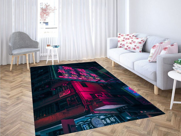 Neon Light Aesthetic Living Room Modern Carpet Rug