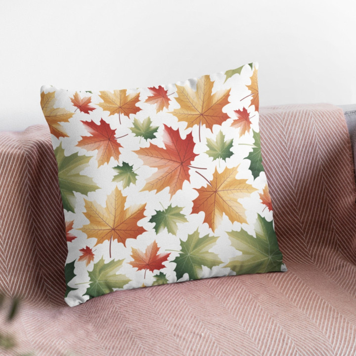 Maple Leaf Pattern Throw Pillow
