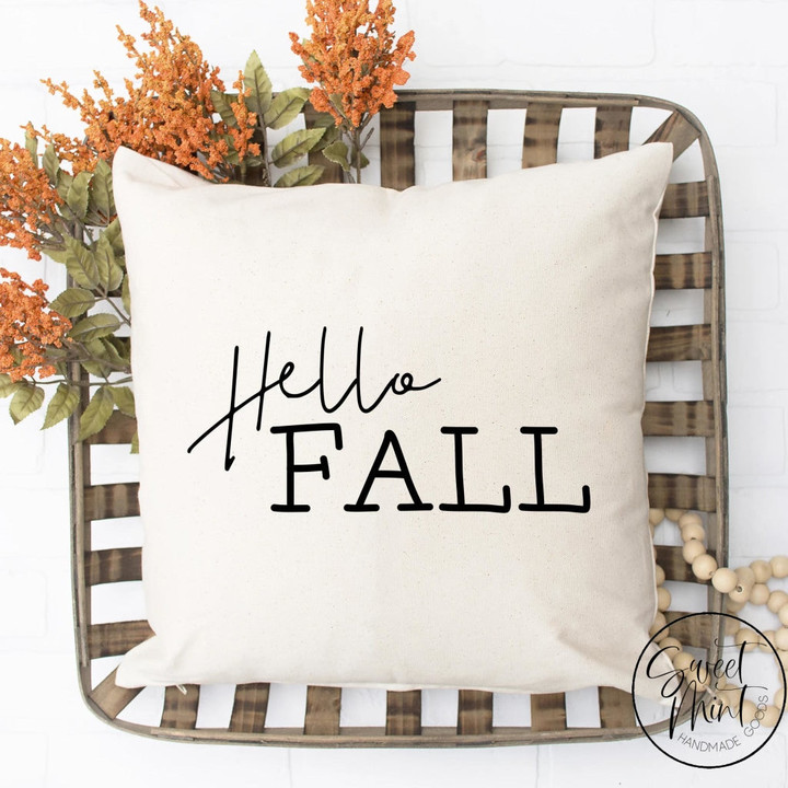 Hello Fall Capitalized Pillow Cover - Fall / Autumn Pillow Cover