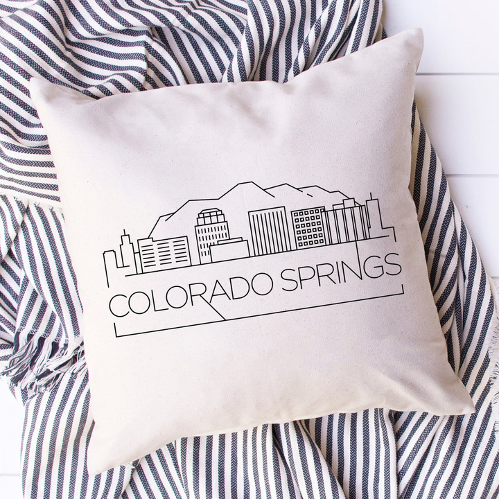 Colorado Springs Skyline Pillow Cover