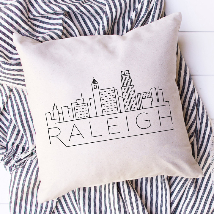 Raleigh Skyline Pillow Cover